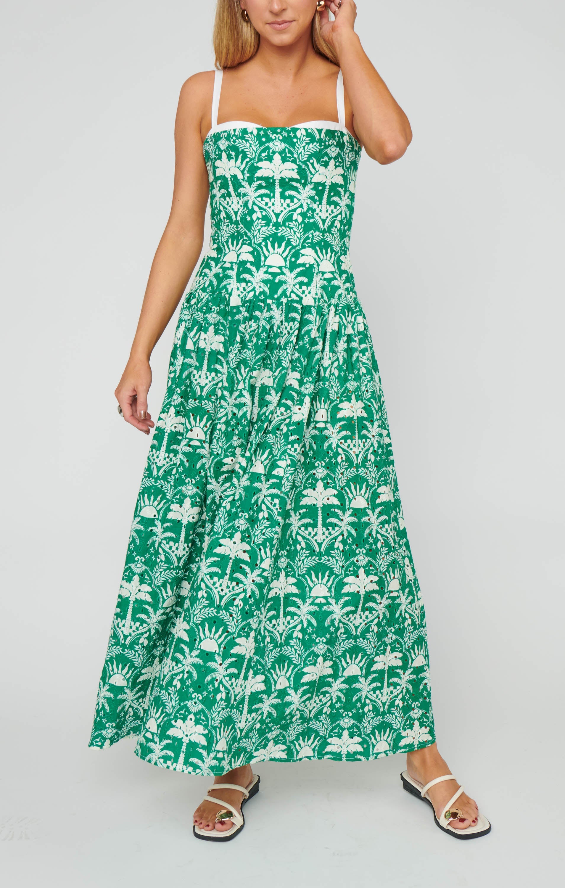 Hepburn Midi Dress ~ Tiki Palms