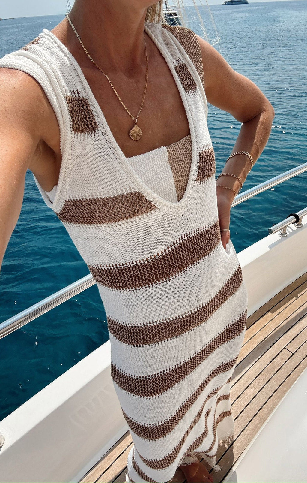 Havana Coverup ~ Sand Dollar Stripe Crochet