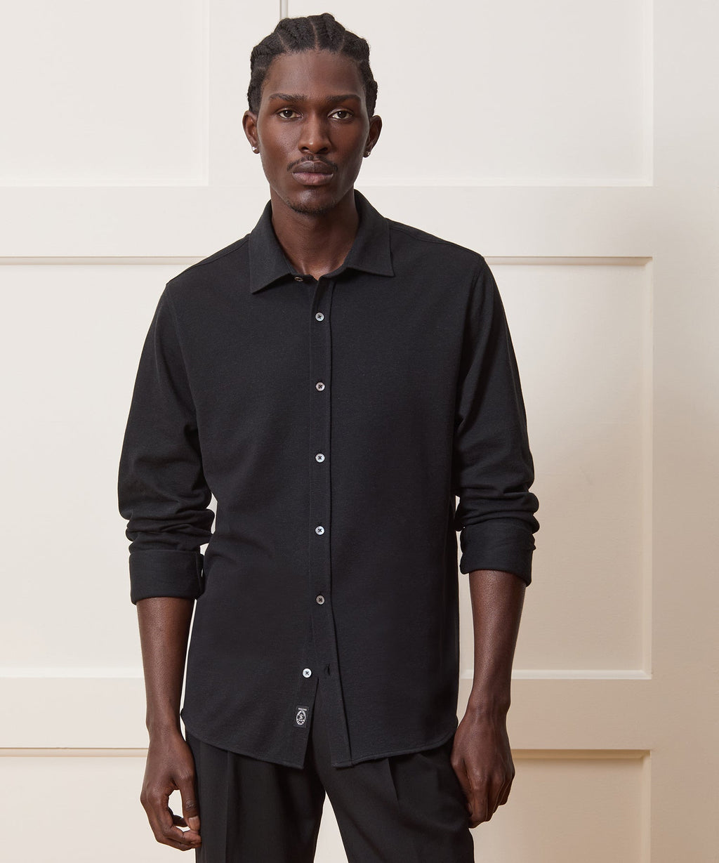 Cotton-Cashmere Pique Shirt