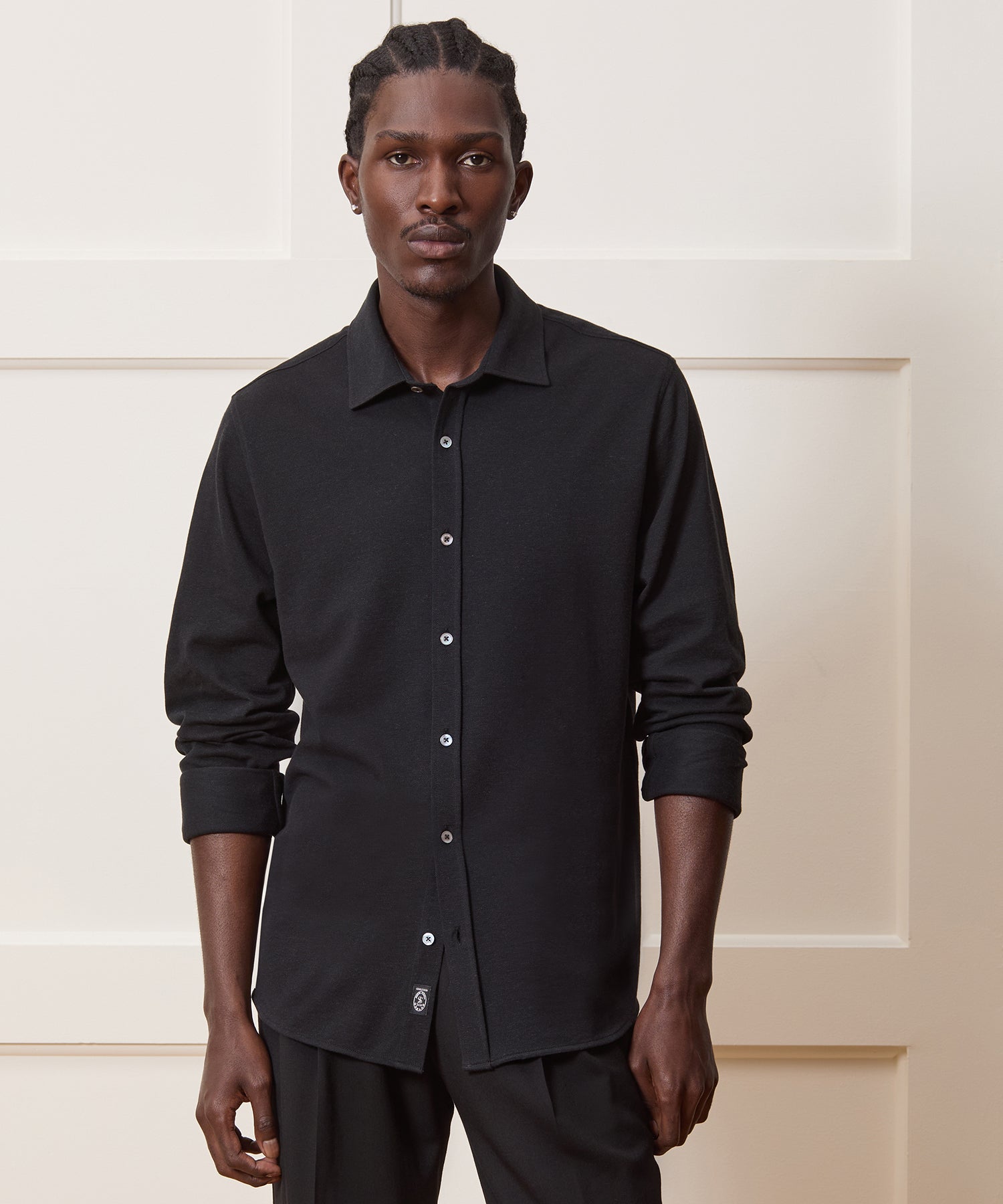 Cotton-Cashmere Pique Shirt