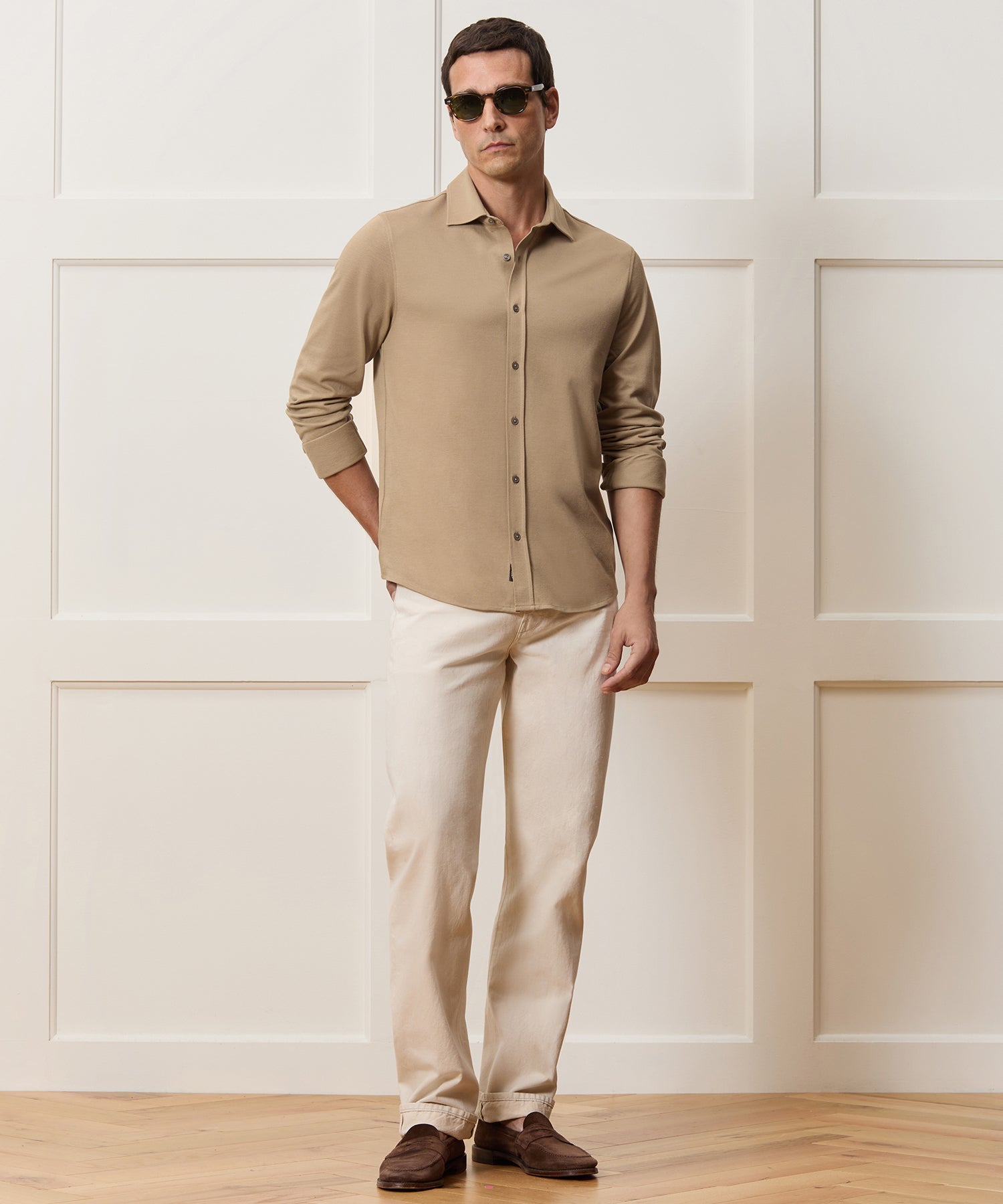 Cotton-Cashmere Pique Shirt