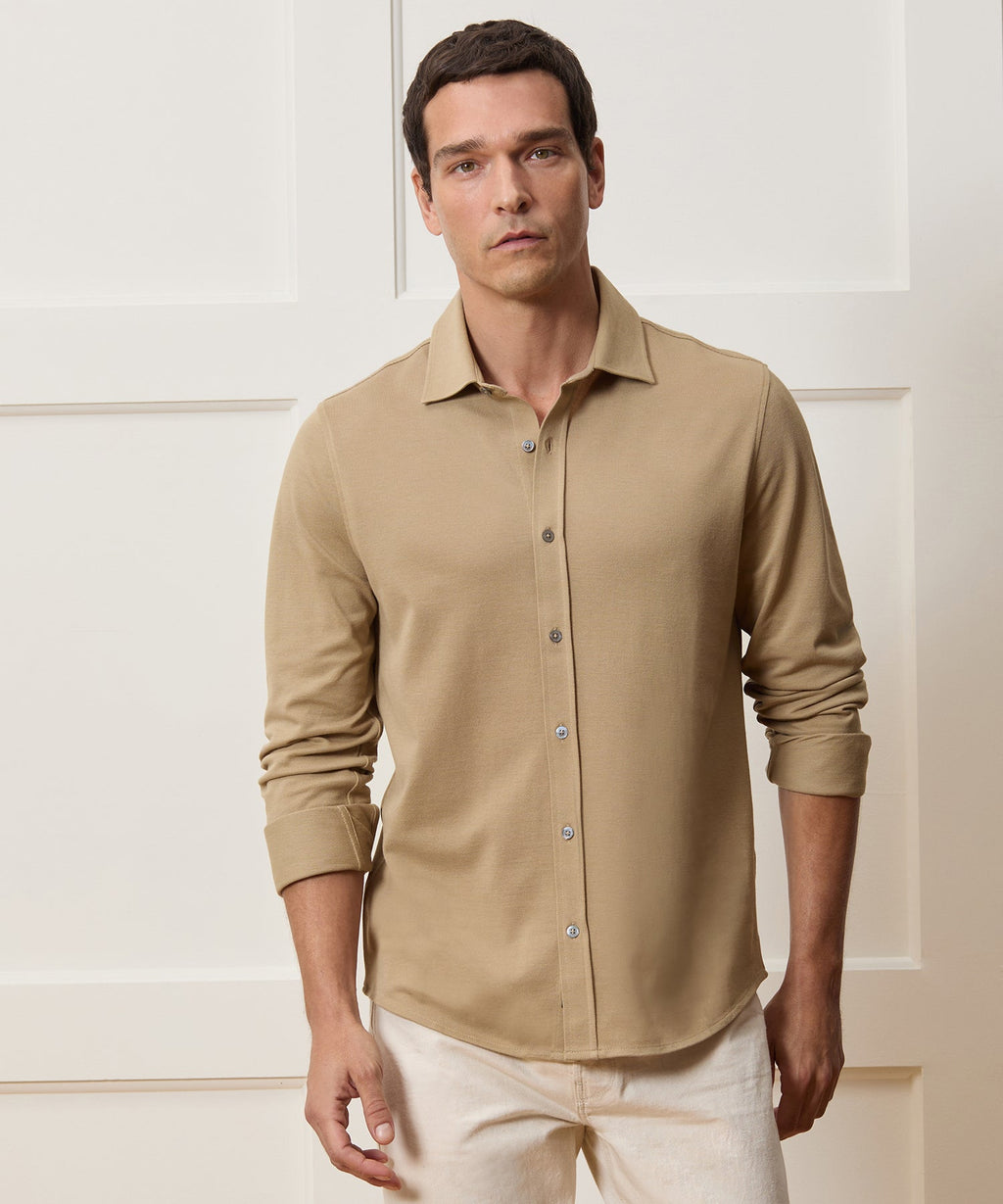 Cotton-Cashmere Pique Shirt