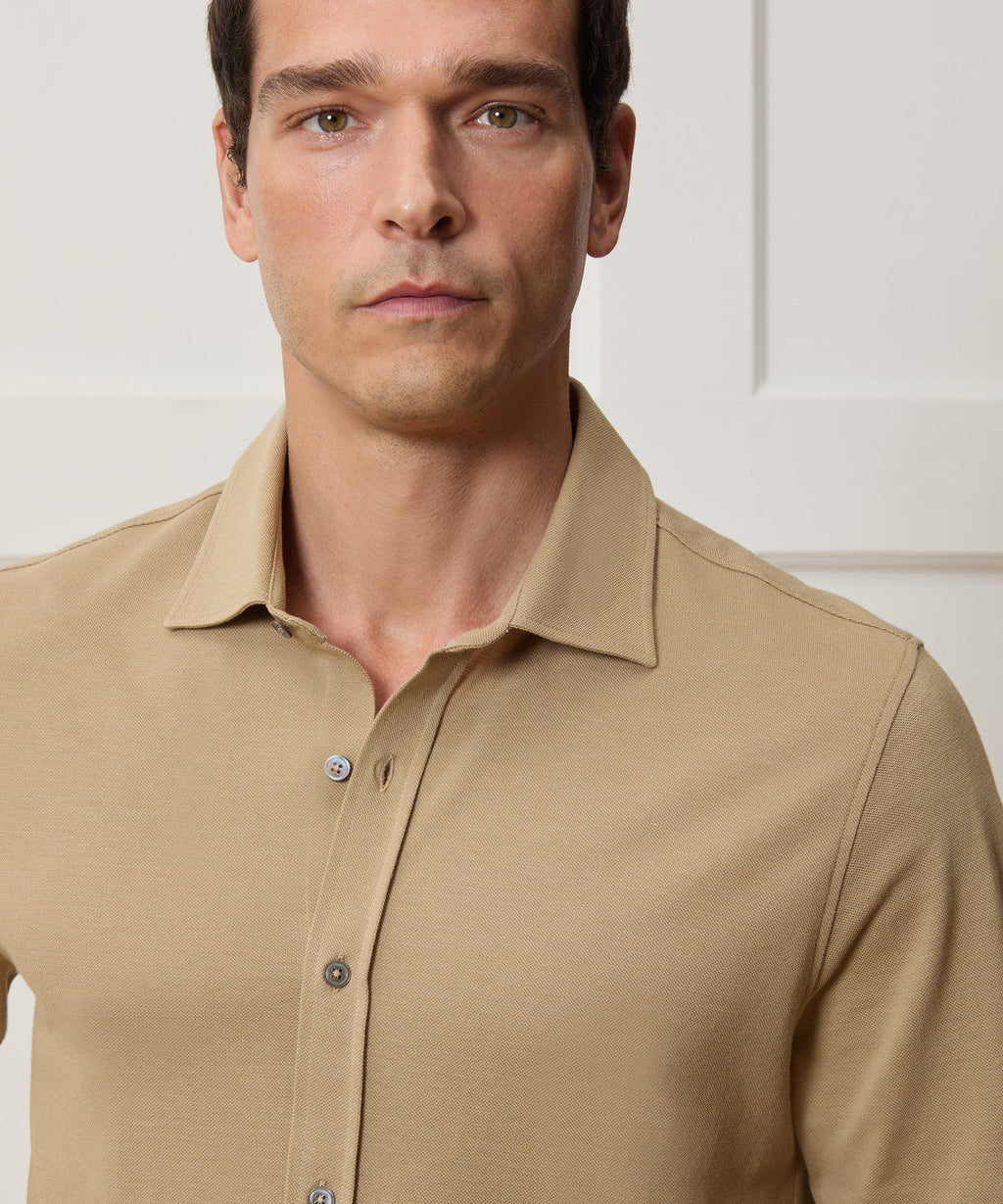 Cotton-Cashmere Pique Shirt