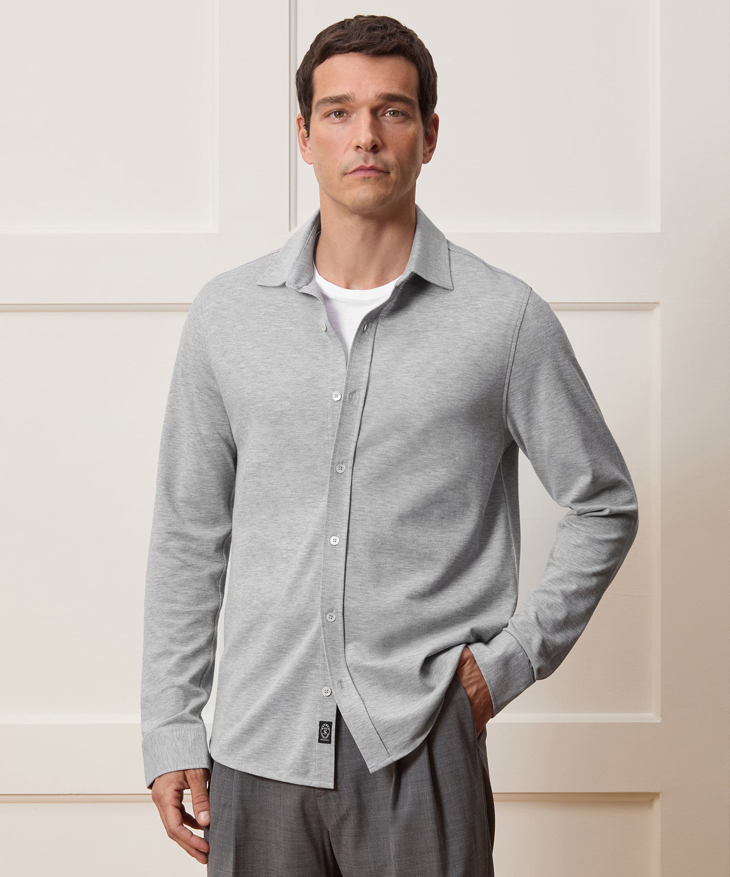 Cotton-Cashmere Pique Shirt