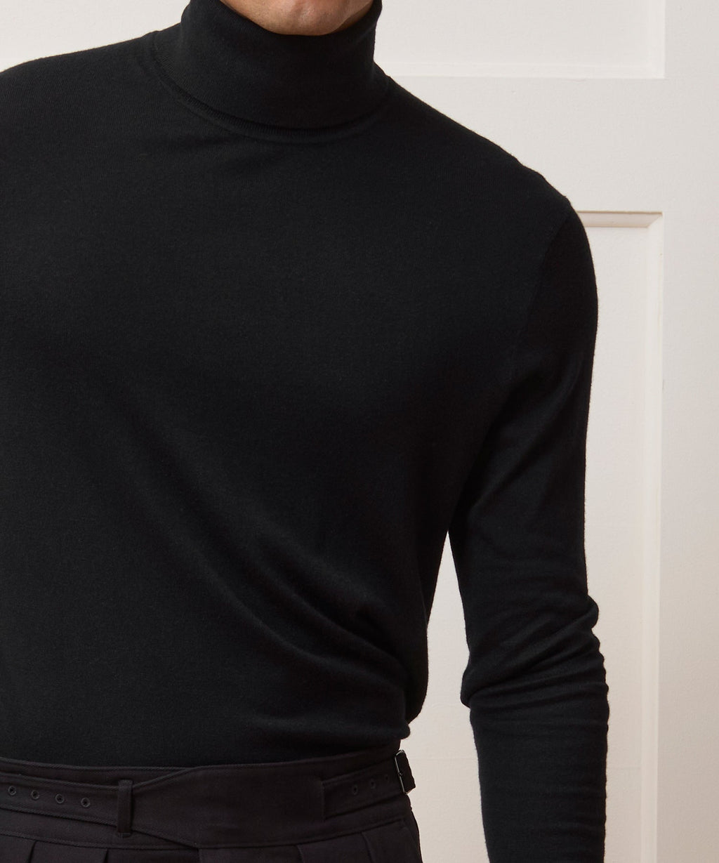 Silk-Cashmere Turtleneck Sweater
