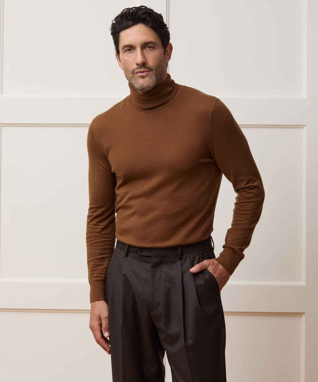 Silk-Cashmere Turtleneck Sweater
