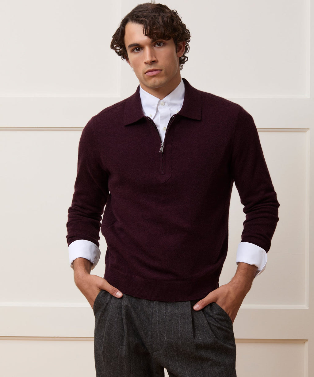 Cashmere Quarter-Zip Polo