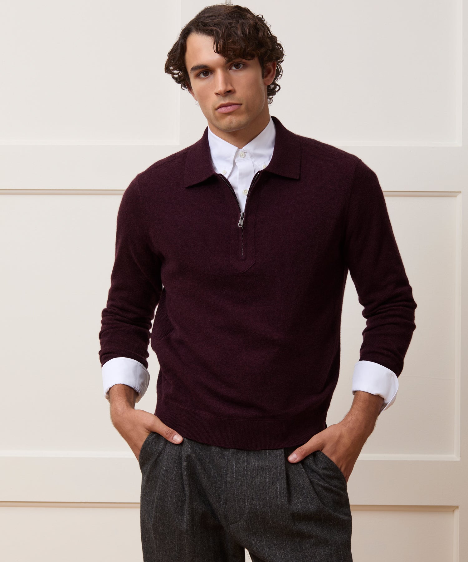 Cashmere Quarter-Zip Polo