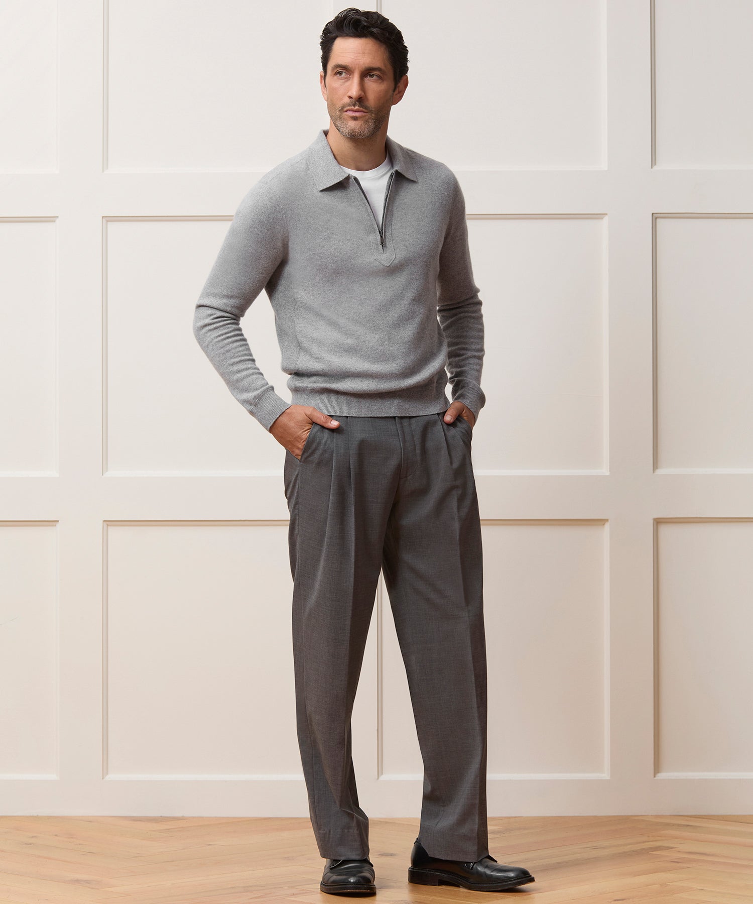 Cashmere Quarter-Zip Polo
