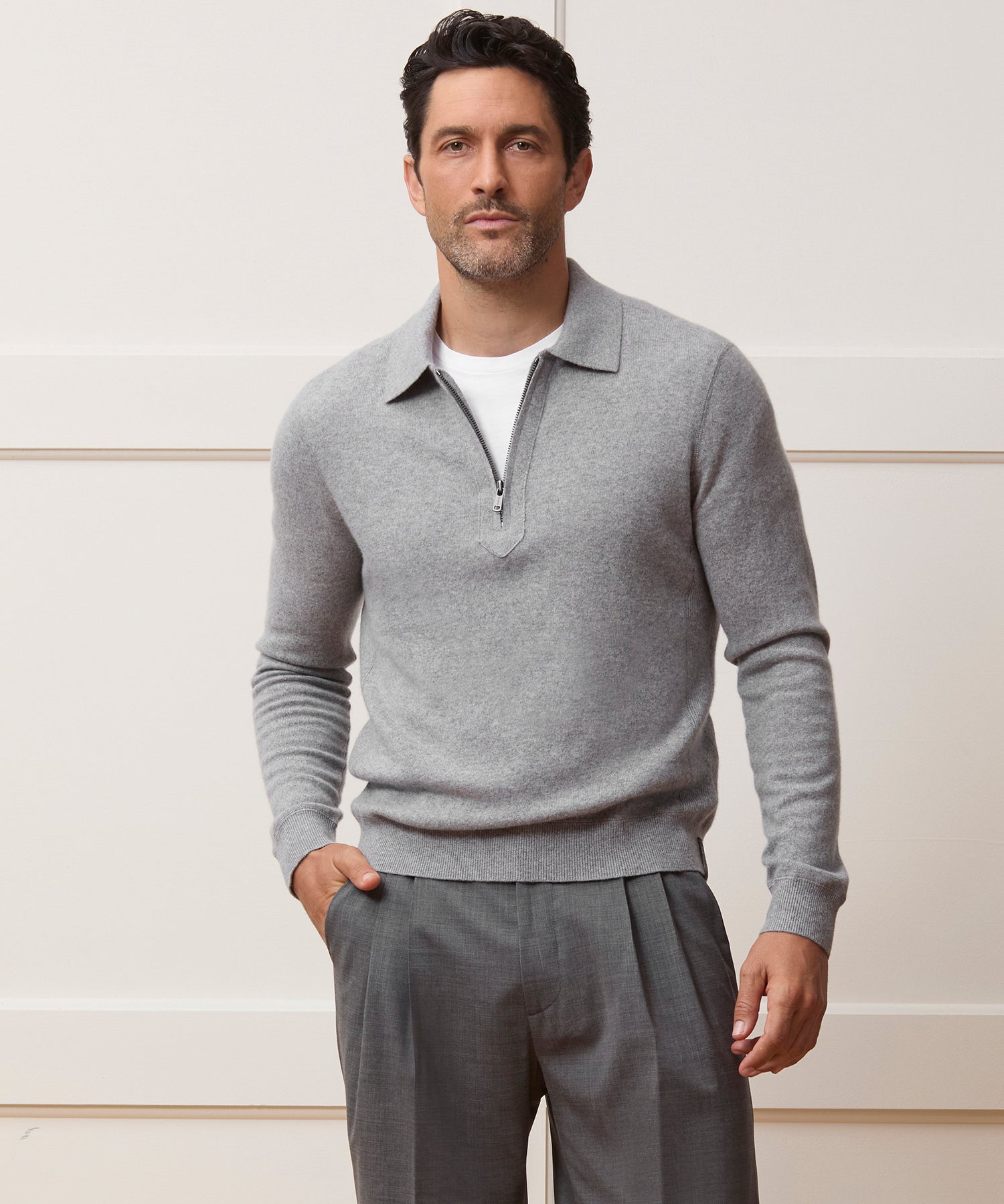 Cashmere Quarter-Zip Polo