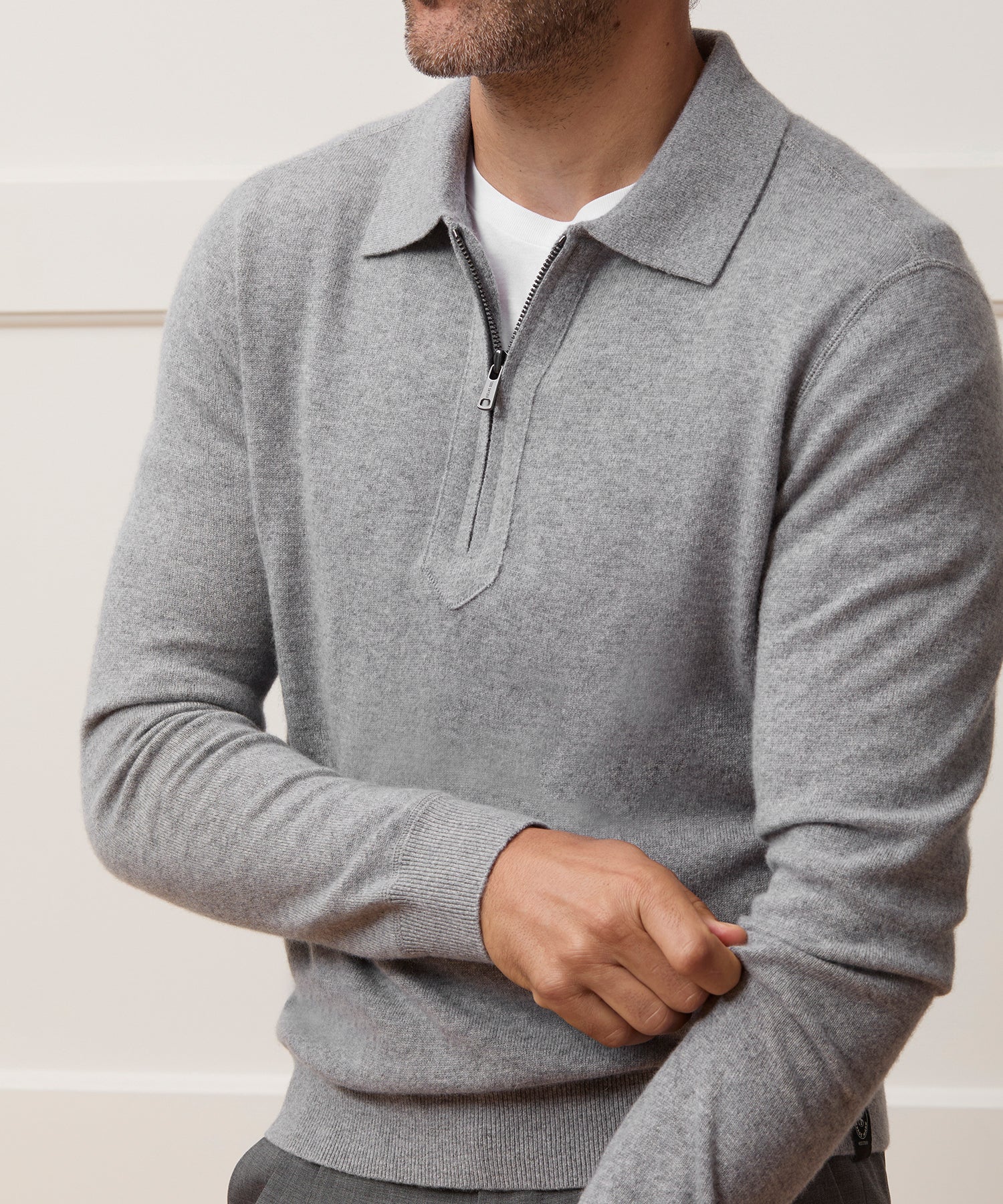 Cashmere Quarter-Zip Polo