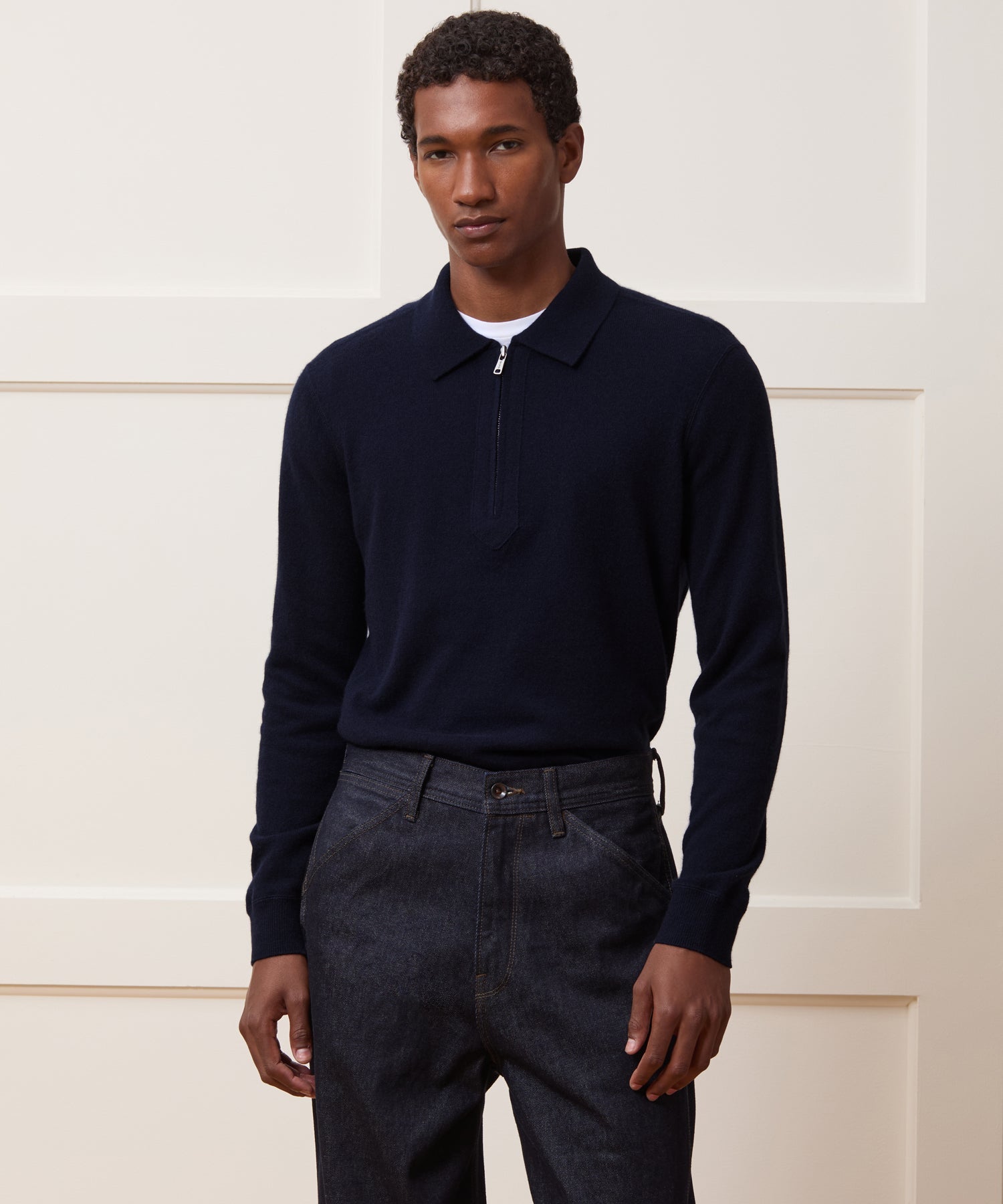 Cashmere Quarter-Zip Polo