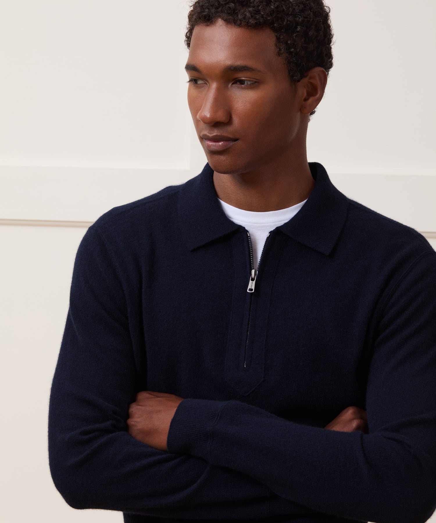 Cashmere Quarter-Zip Polo