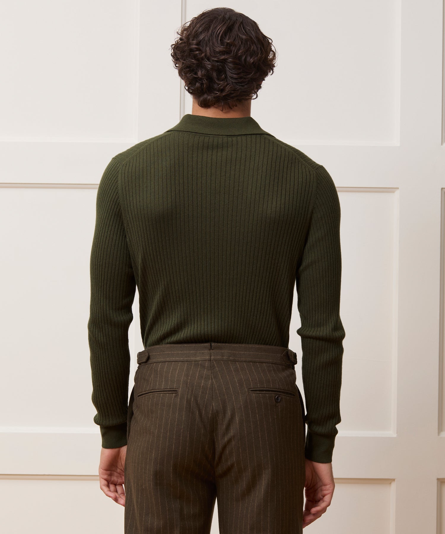 Silk-Cashmere Ribbed Montauk Sweater Polo