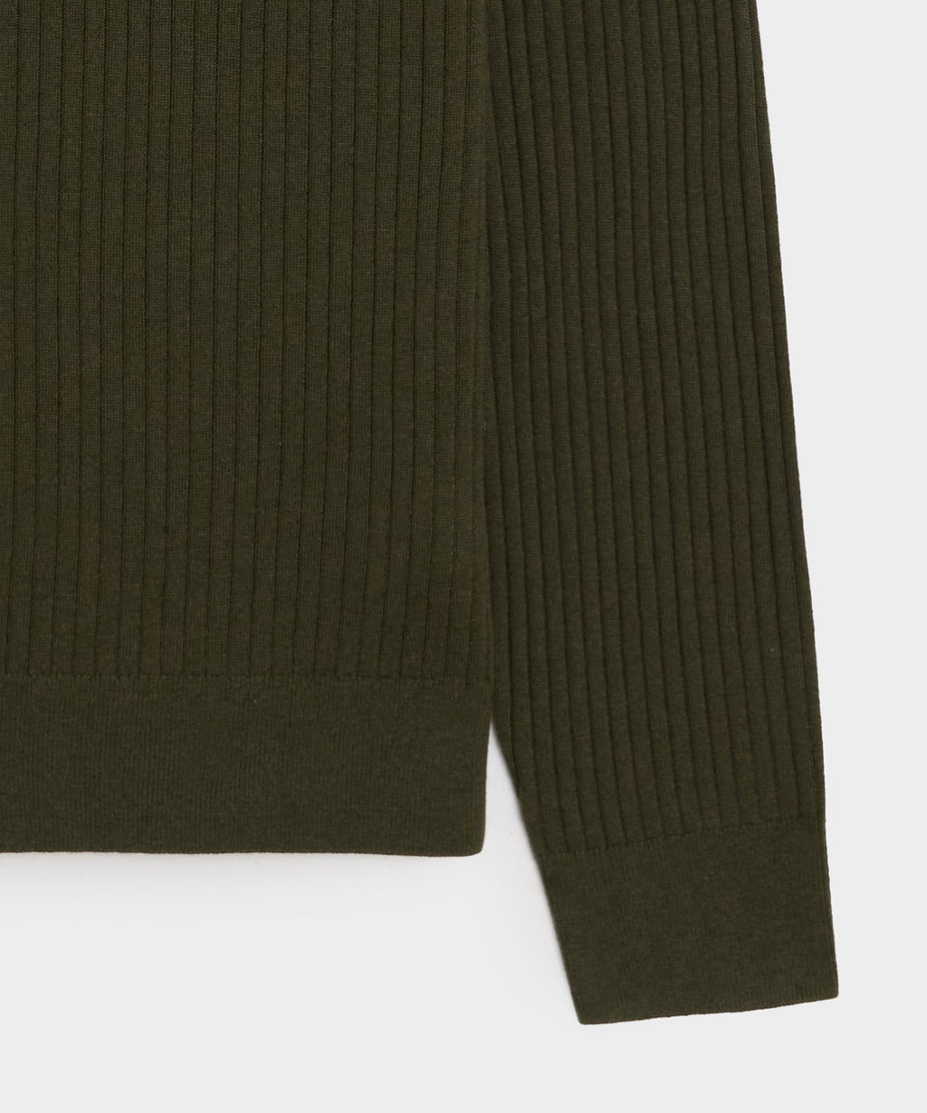 Silk-Cashmere Ribbed Montauk Sweater Polo
