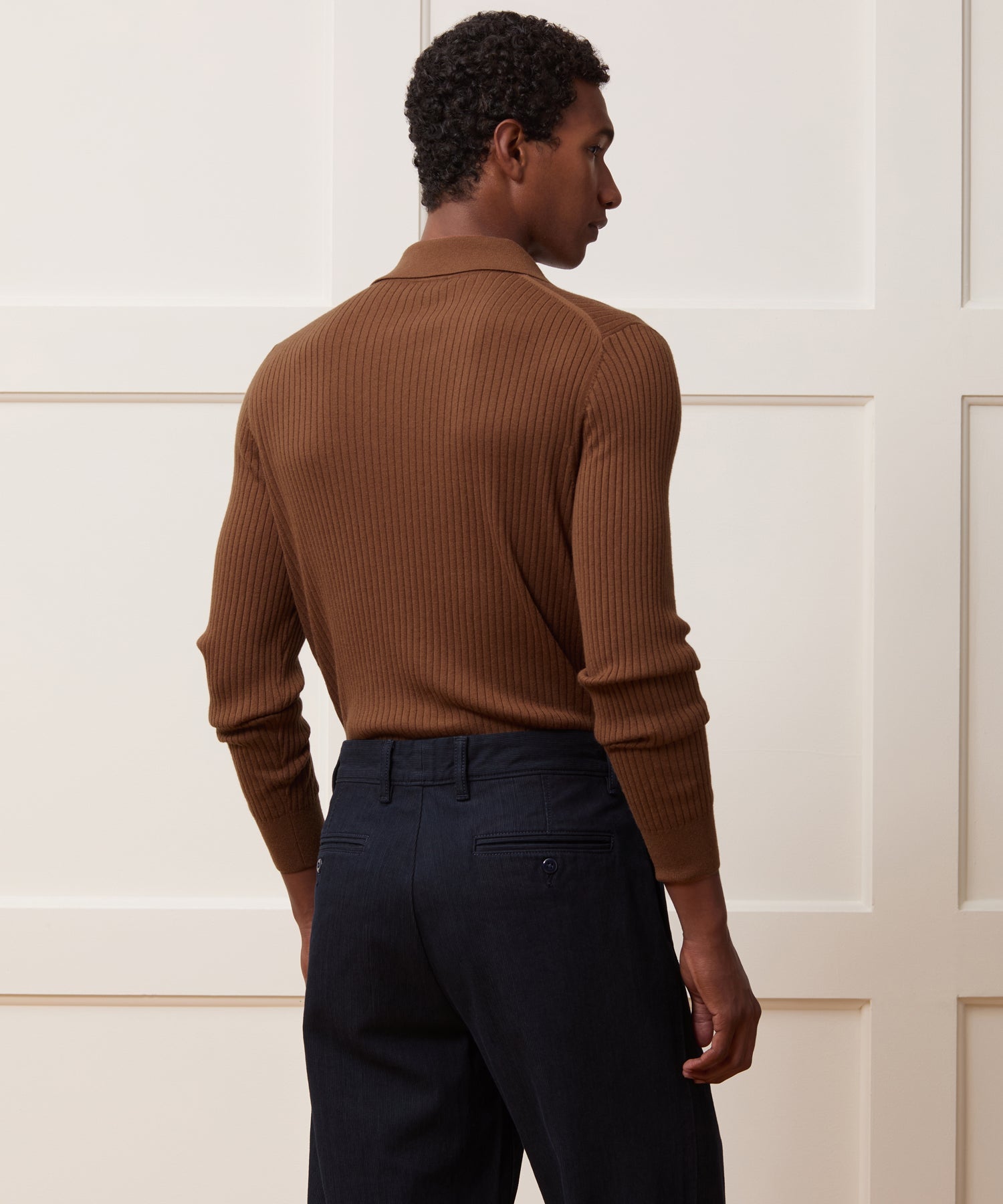 Silk-Cashmere Ribbed Montauk Sweater Polo