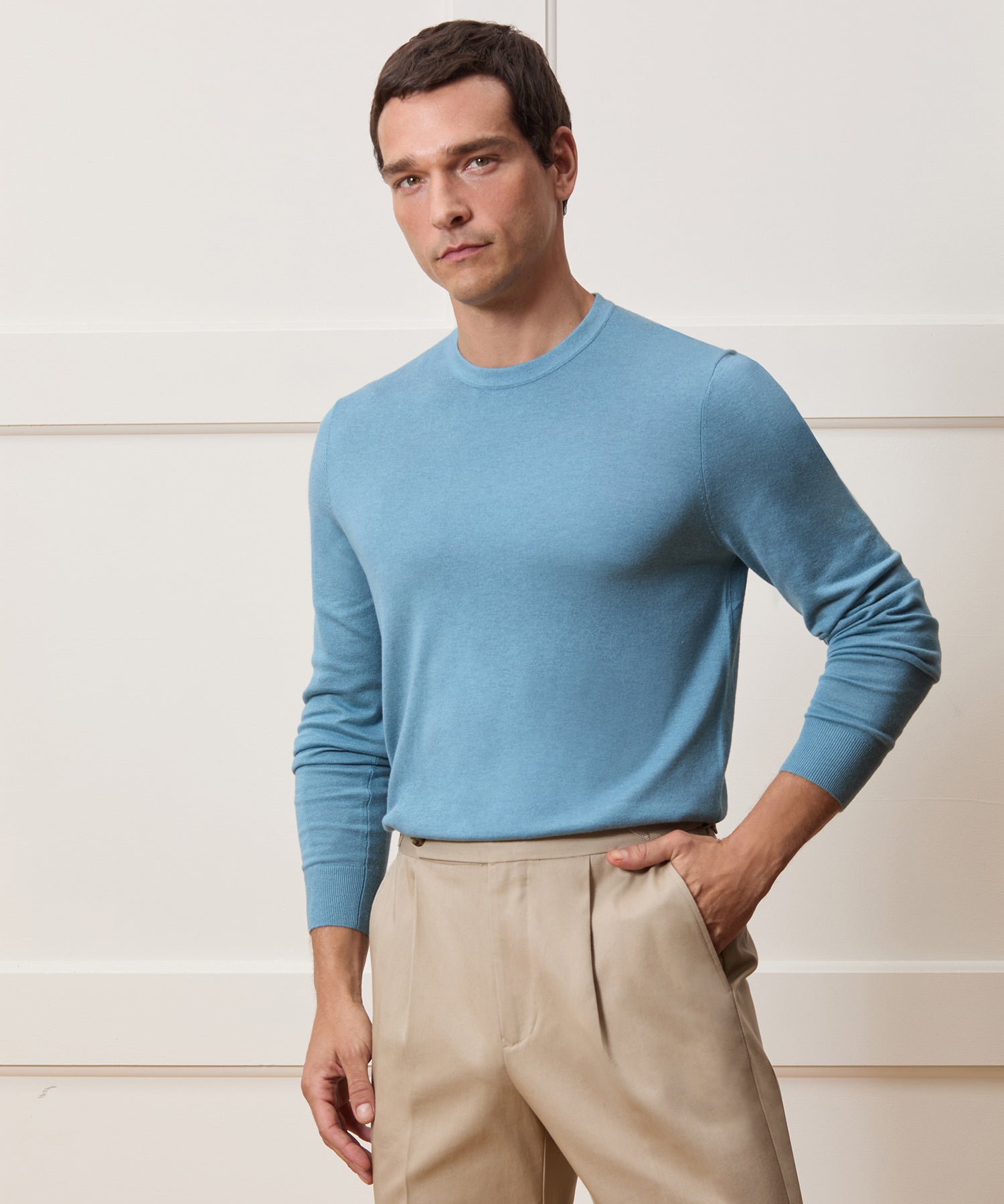Silk-Cashmere Crewneck Sweater