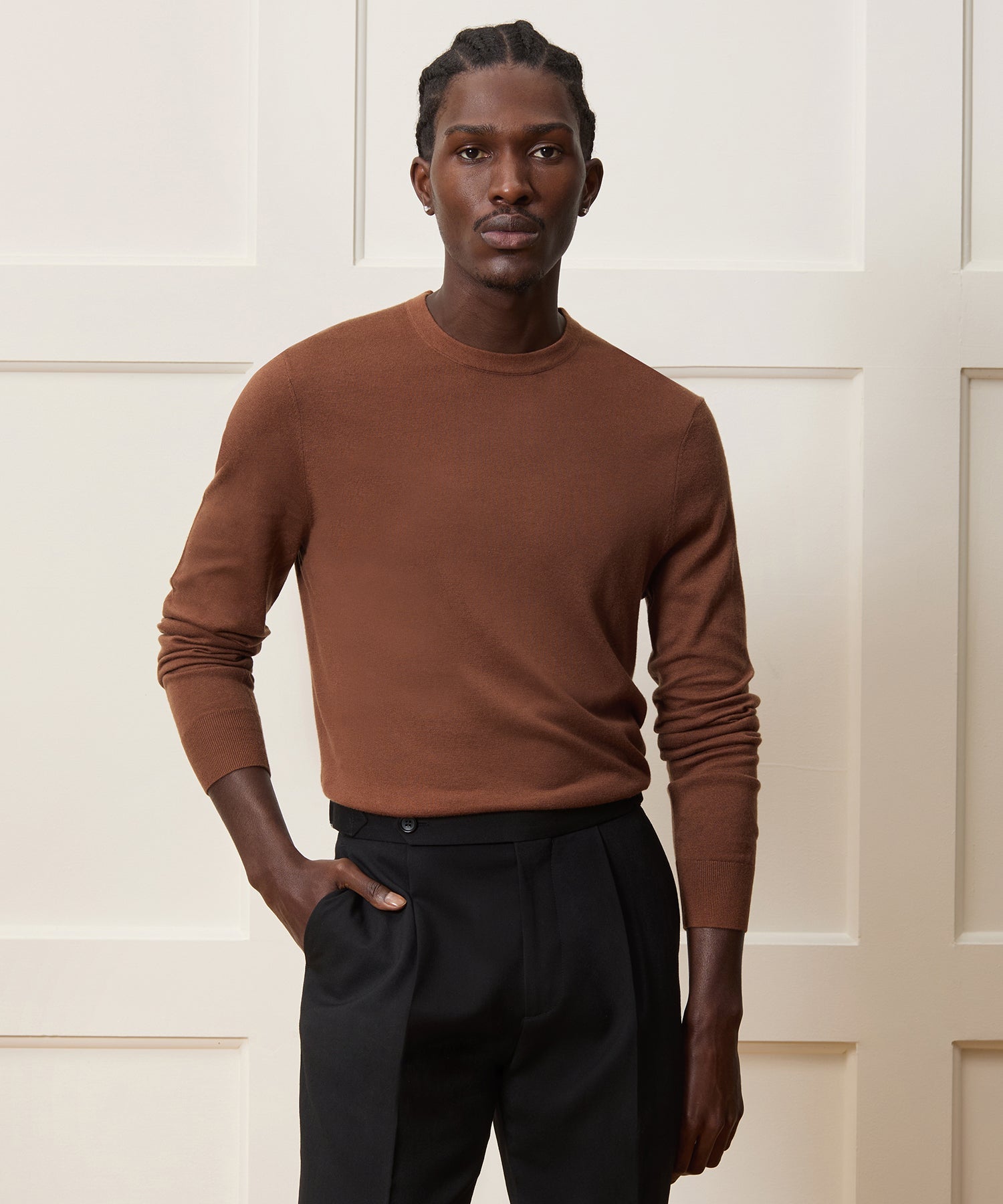 Silk-Cashmere Crewneck Sweater