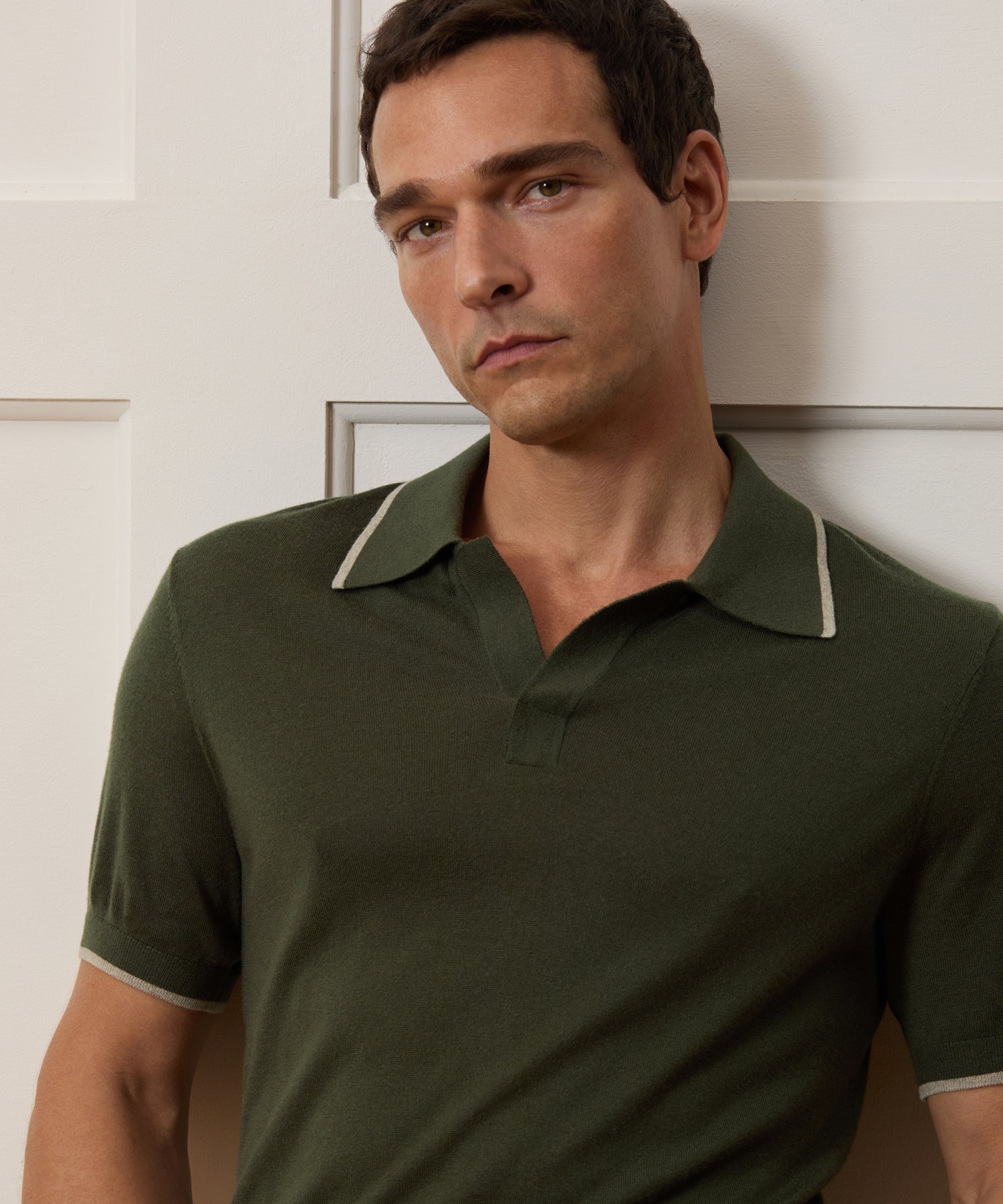 Silk-Cashmere Tipped Montauk Sweater Polo