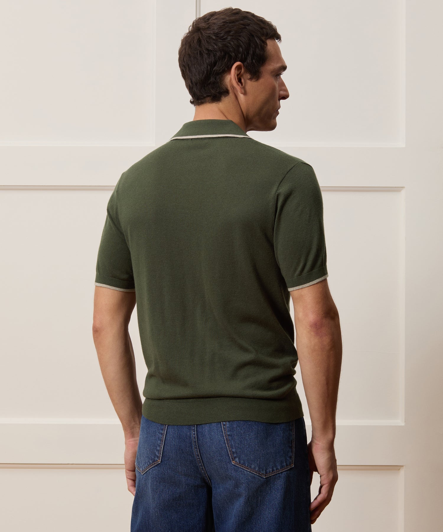 Silk-Cashmere Tipped Montauk Sweater Polo