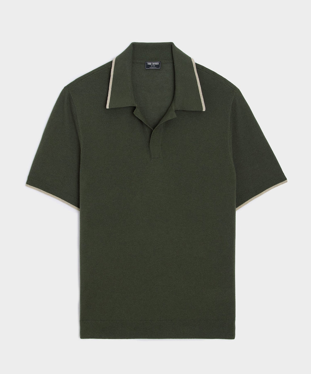 Silk-Cashmere Tipped Montauk Sweater Polo
