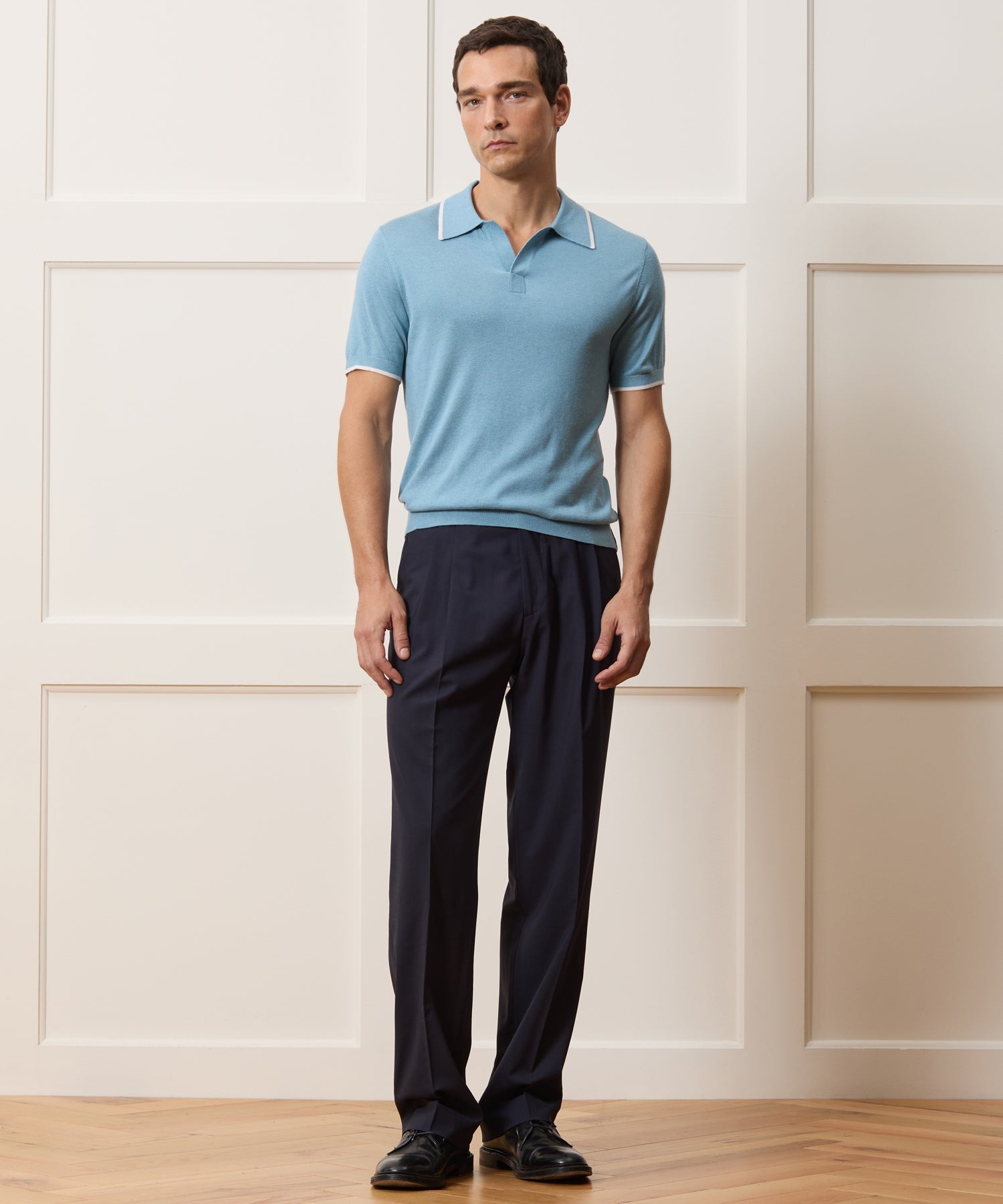 Silk-Cashmere Tipped Montauk Sweater Polo