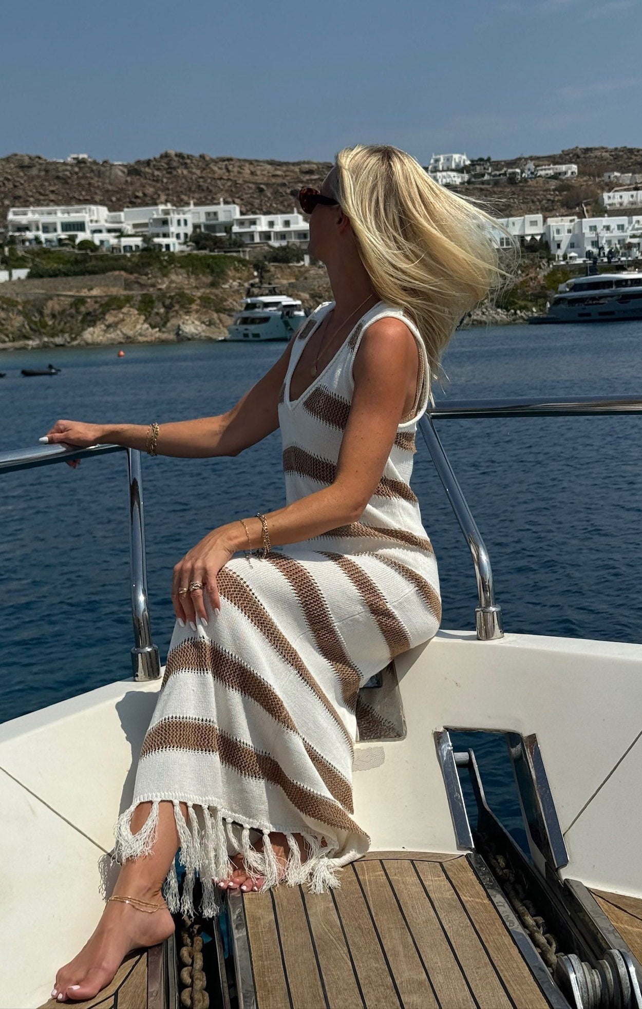 Havana Coverup ~ Sand Dollar Stripe Crochet