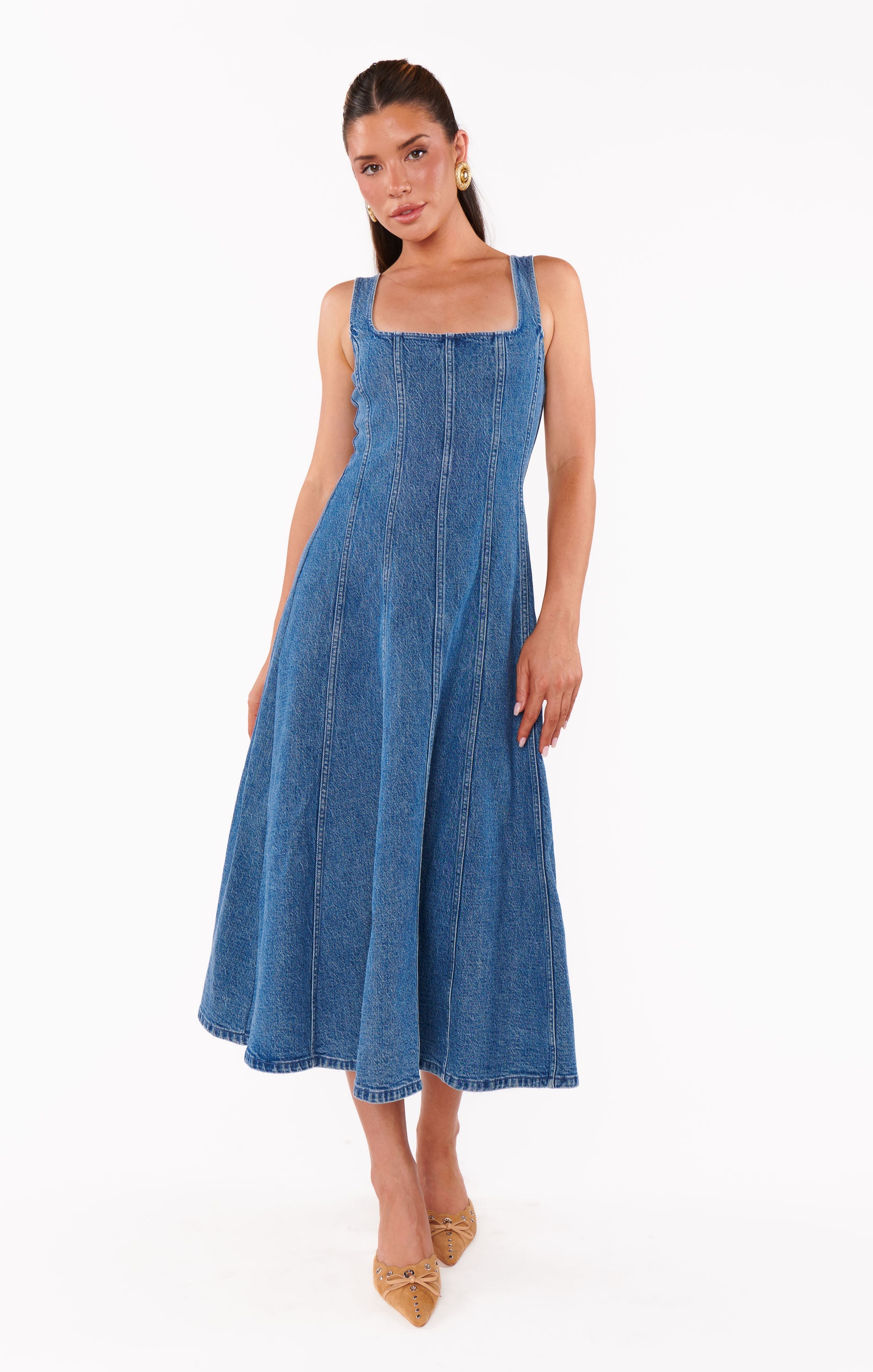 Prim Midi Dress ~ Windy Indigo