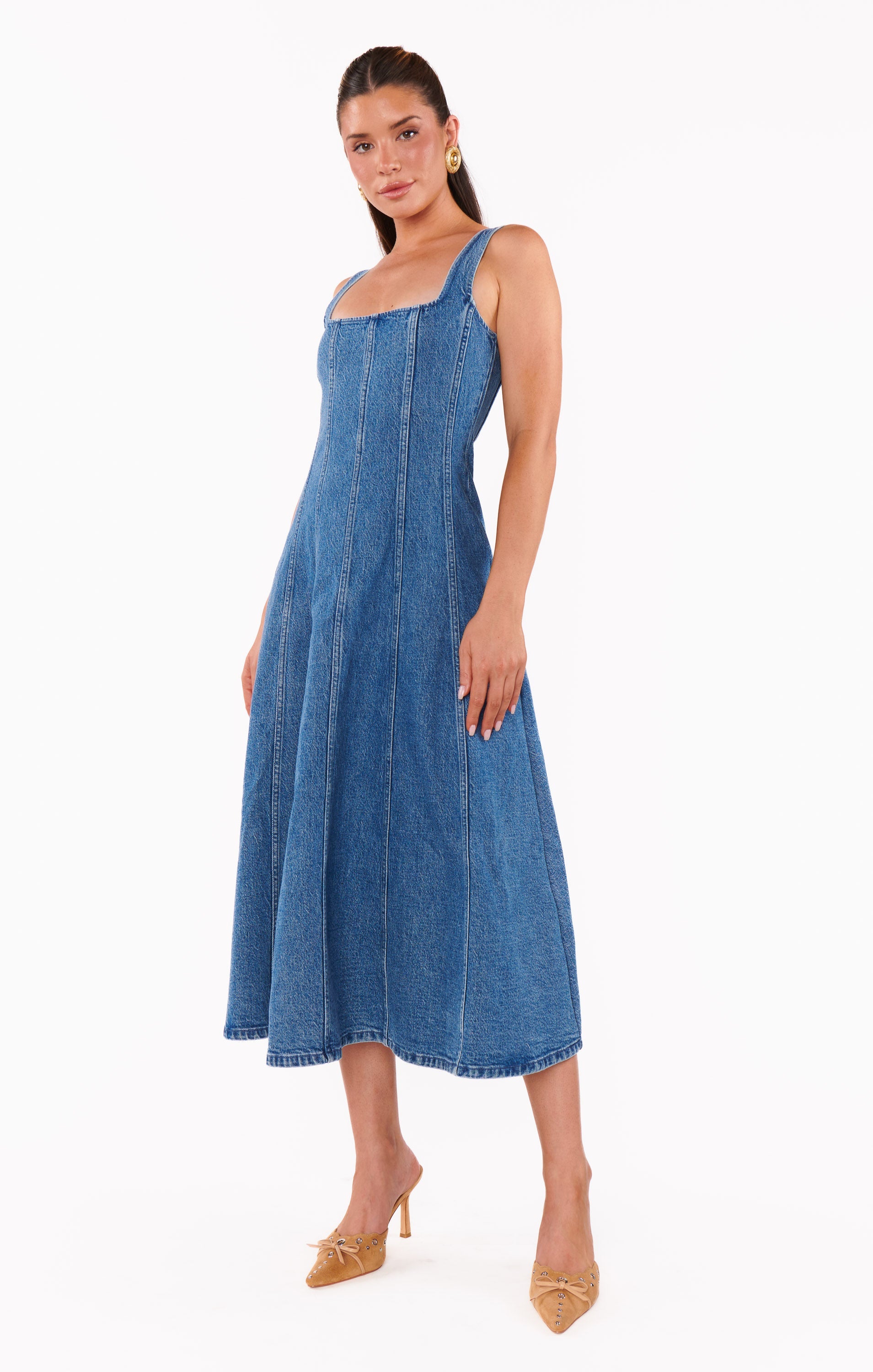 Prim Midi Dress ~ Windy Indigo