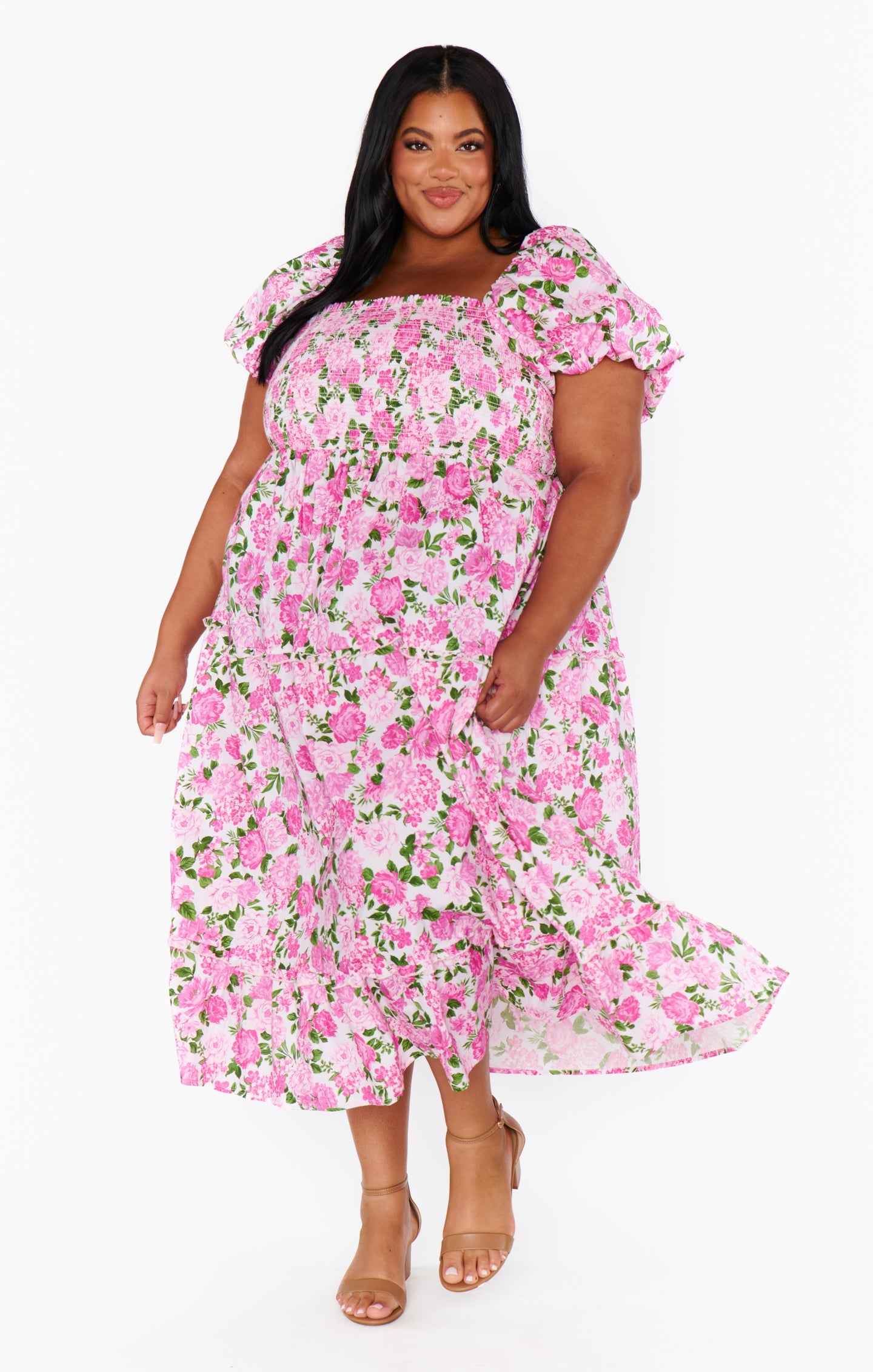 Afternoon Tea Dress ~ Cottage Floral Pink