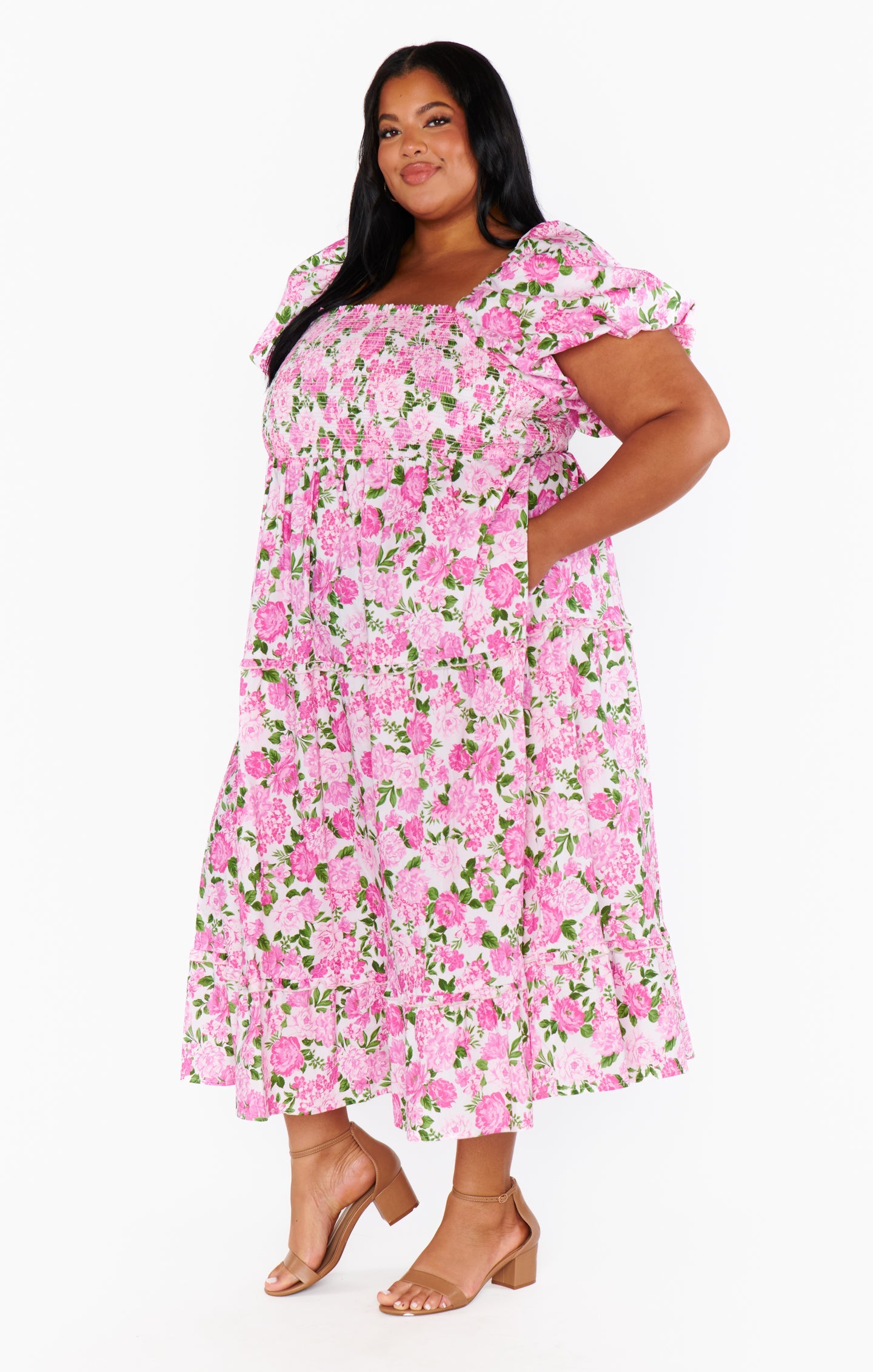 Afternoon Tea Dress ~ Cottage Floral Pink