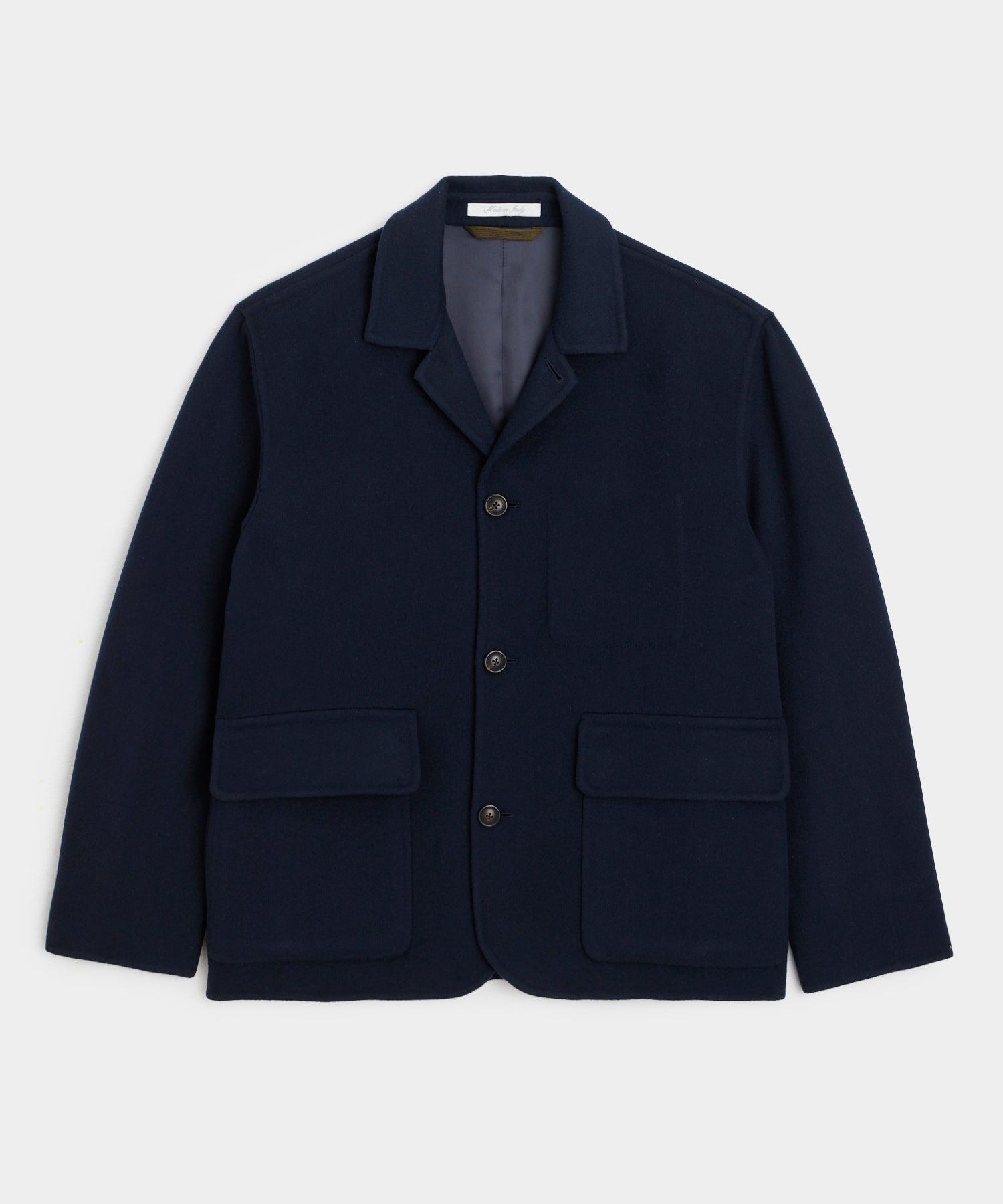 Italian Relaxed Cashmere Walking Jacket in Navy