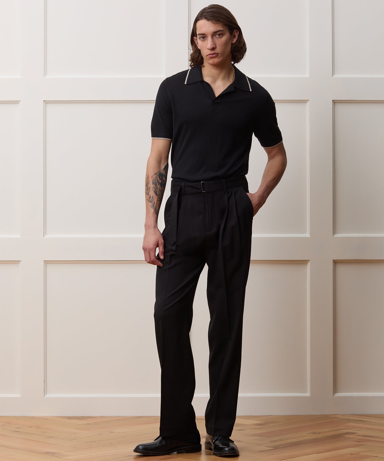 Silk-Cashmere Tipped Montauk Sweater Polo