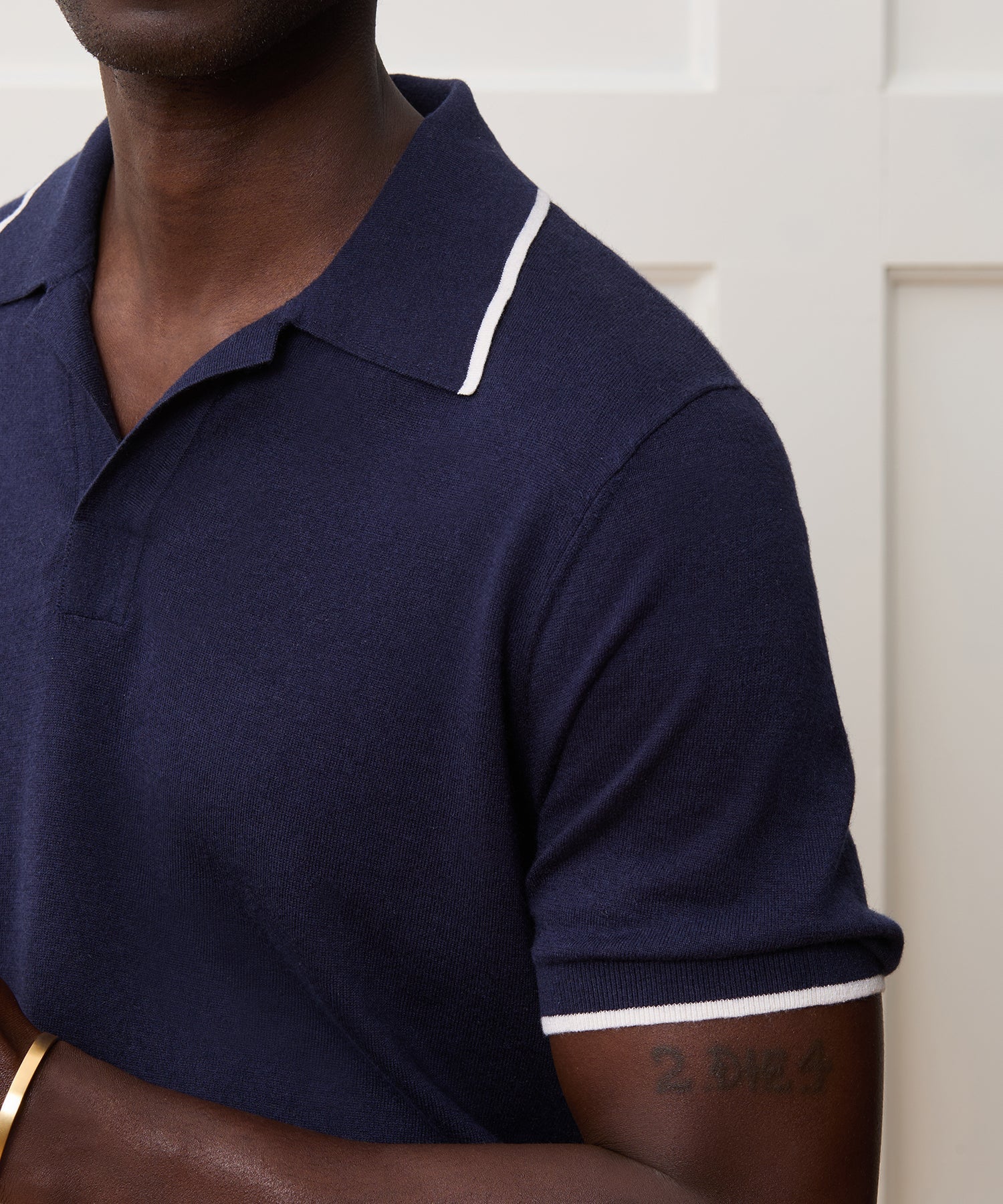 Silk-Cashmere Tipped Montauk Sweater Polo
