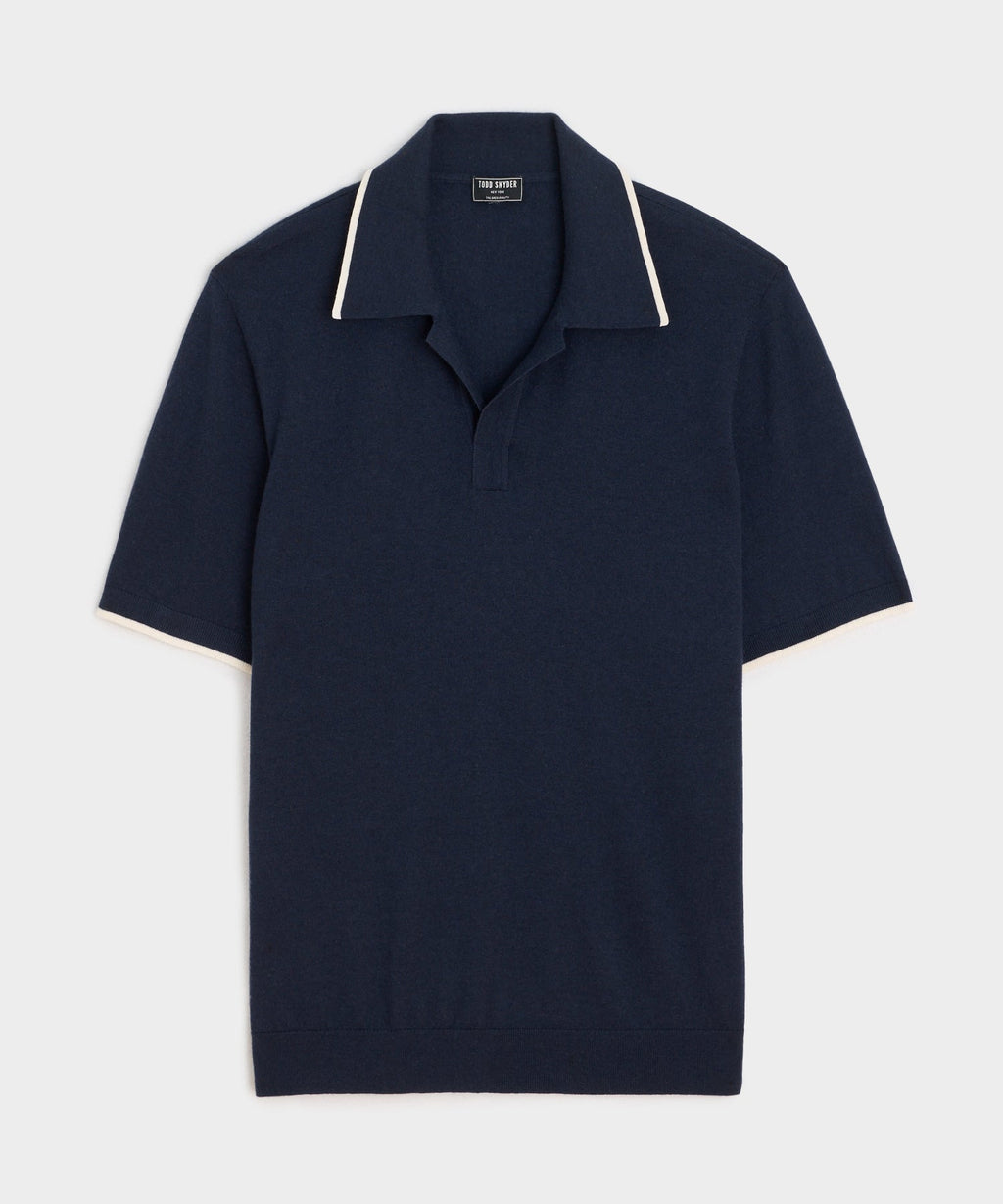 Silk-Cashmere Tipped Montauk Sweater Polo