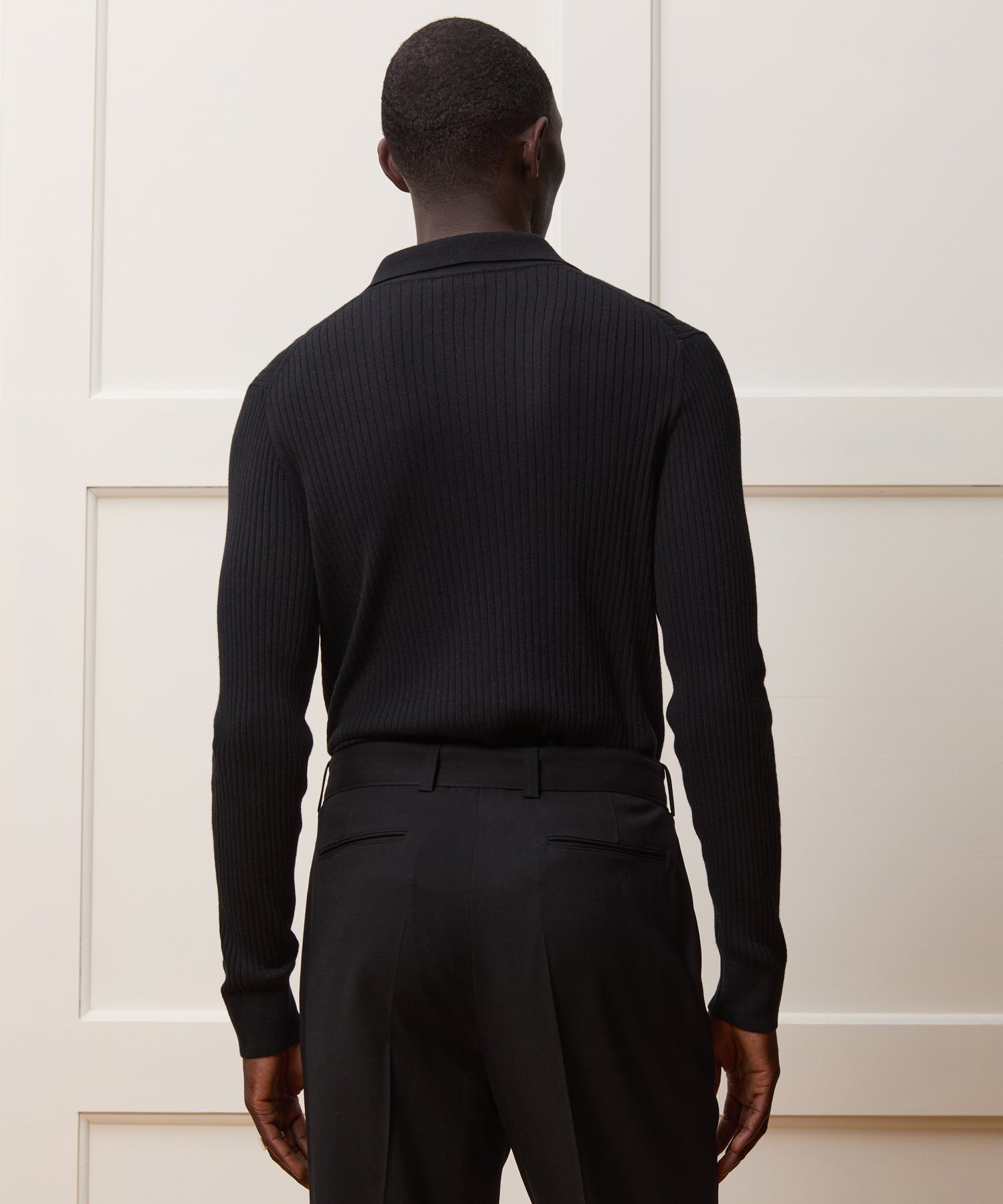 Silk-Cashmere Ribbed Montauk Sweater Polo