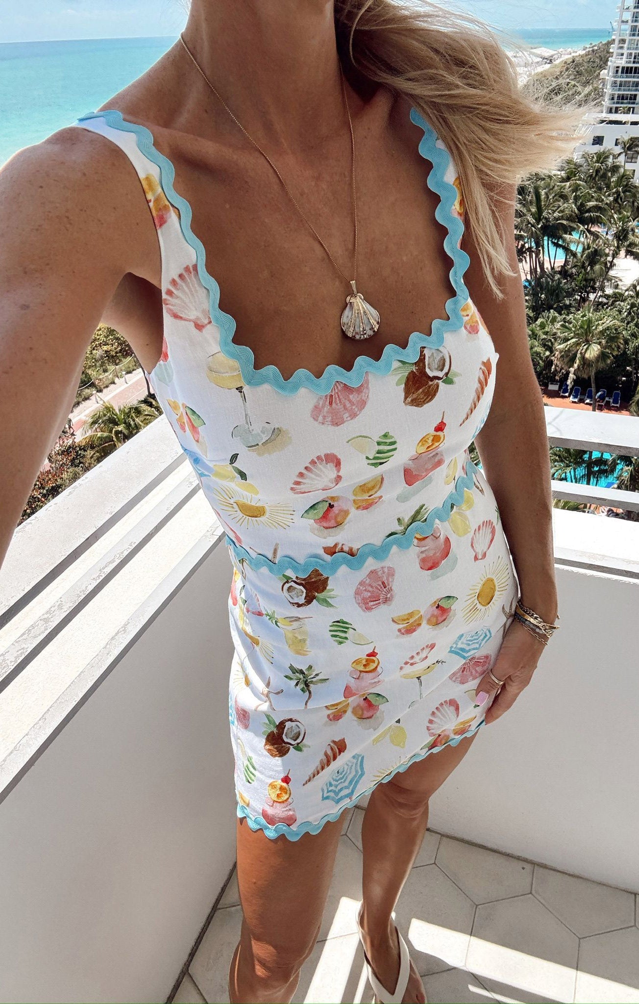 Oasis Mini Dress ~ Seaside Treasures Scallop