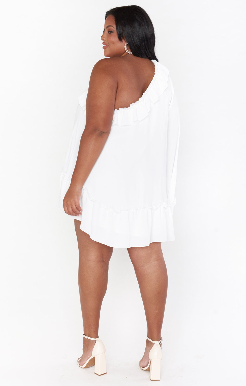 Wonder Mini Dress ~ White Silky Crepe